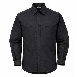 VERTX Recon Flex Tactical Shirt‎ Mens Large Long Black Zip-Front Conceal Pockets